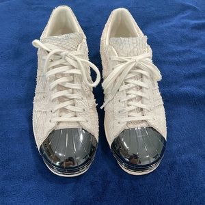 White Snakeskin Adidas Supertar